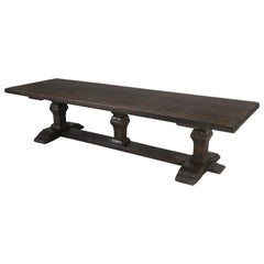 Antique French Country Trestle Dining or Farm Table Seats '14'