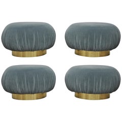 Adrian Pearsall Swivel Pouf Ottoman on Brass Bases