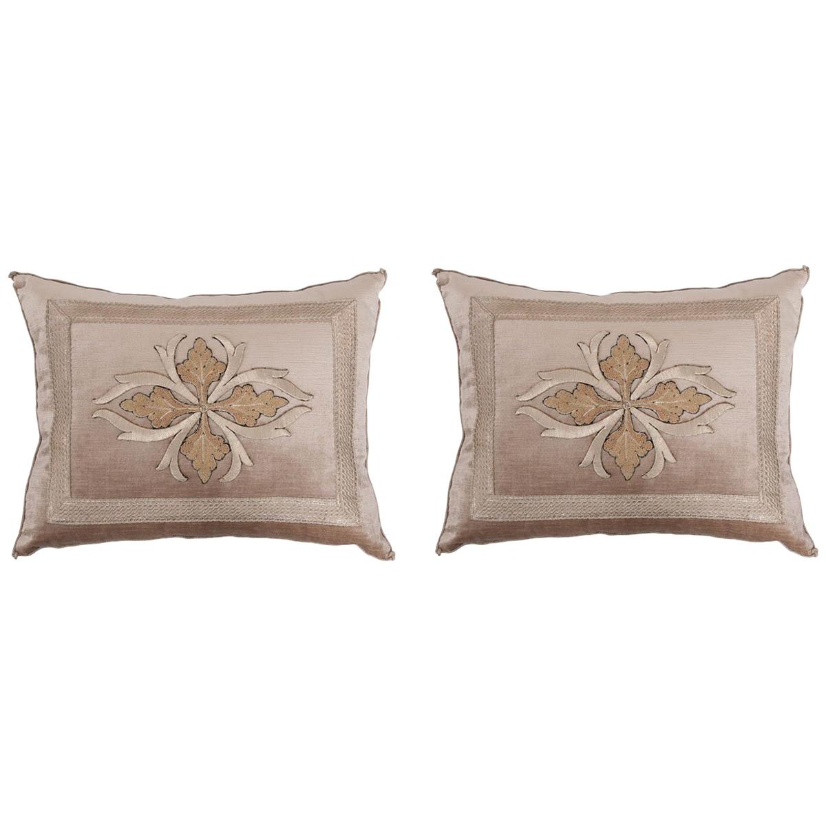 Pair of B. Viz Design Antique Textile Pillows