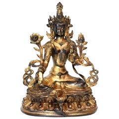 Gilded Statue of Tibetan Green Tara