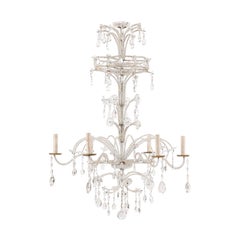 Exquisite Vintage Italian Glass and Crystal Chandelier