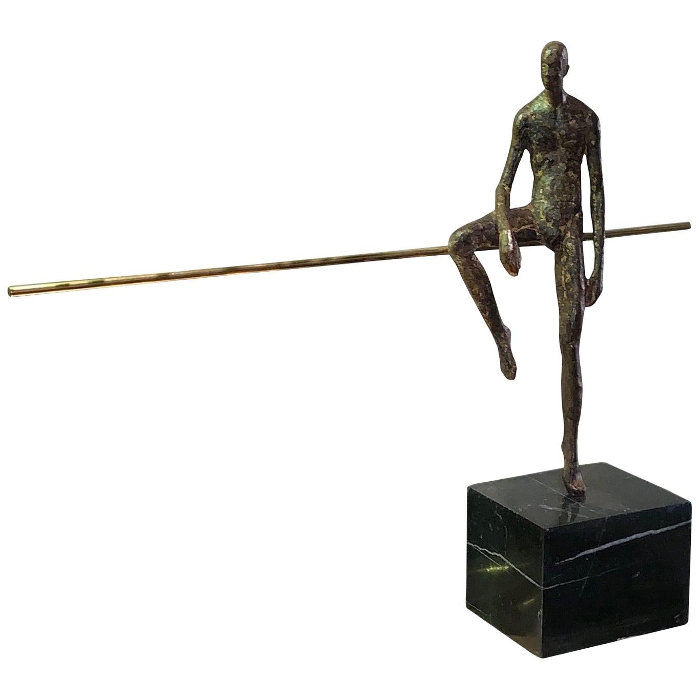 Bronze Sculpture Half Seated Man, Germany, Contemporary