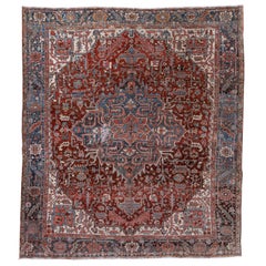 Antique Classic Persian Heriz Carpet, circa 1910s