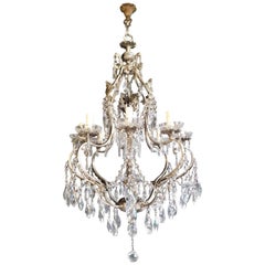 Silver Candelabrum Chandelier Crystal Antique Art Nouveau Pendant Lighting Lamp