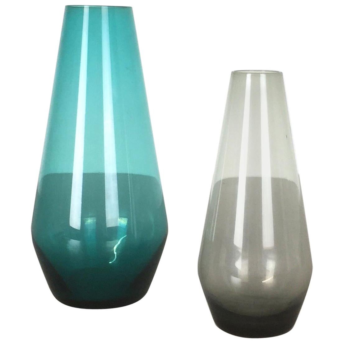 Vintage 1960s Set of Two Turmalin Vases by Wilhelm Wagenfeld for WMF, Germany