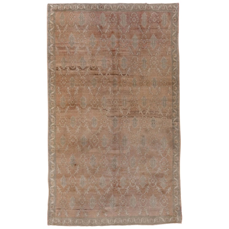 Neutral Turkish Oushak Rug For Sale at 1stDibs