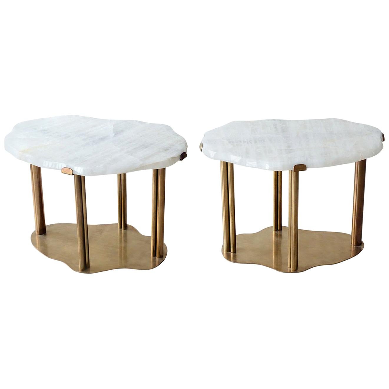 Pair of Cloud Form Rock Crystal Quartz Coffee Tables For Sale