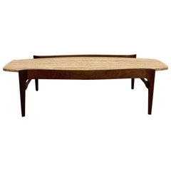 Bertha Schaefer For M. Singer & Sons Travertine Coffee Table