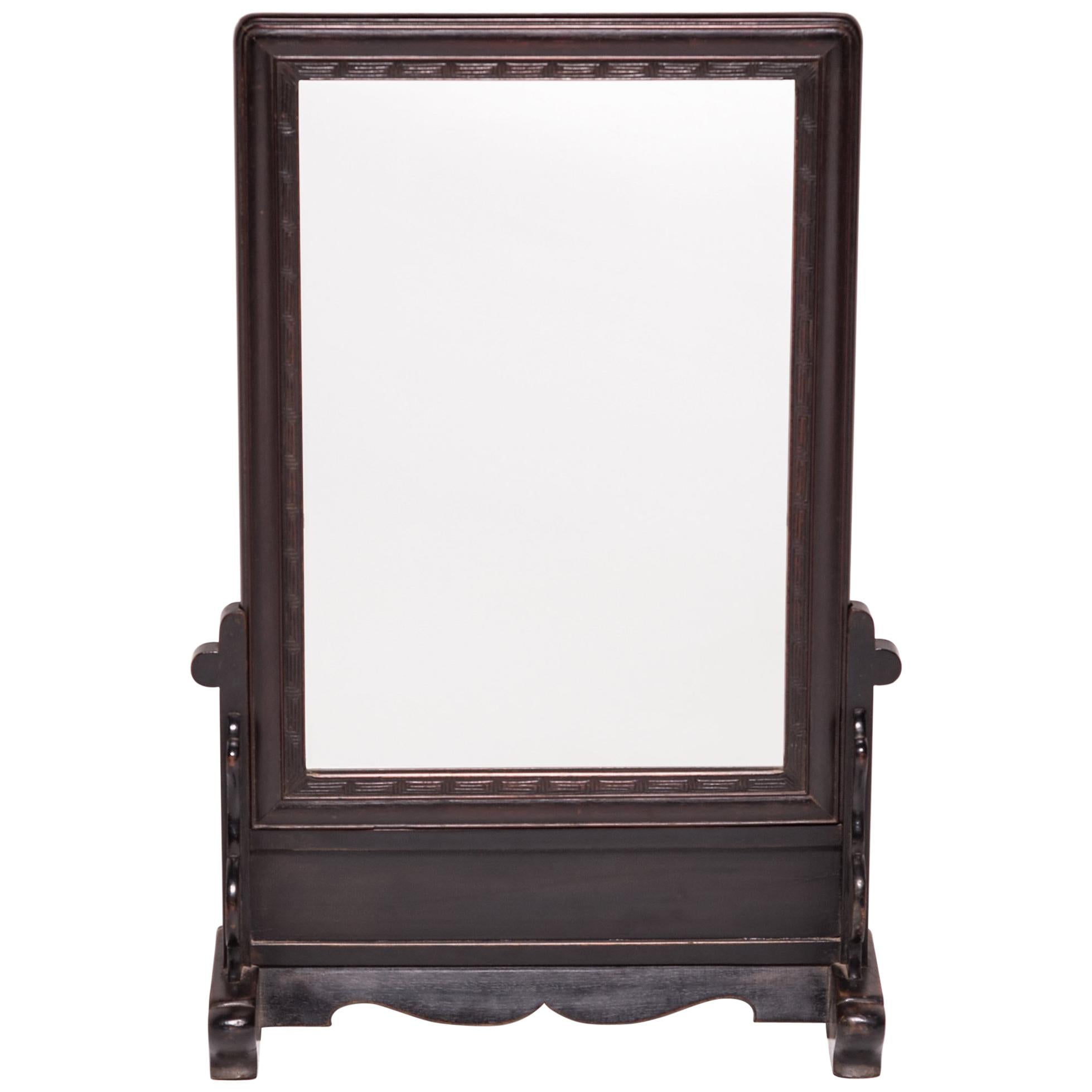 Chinese Table Screen Mirror, c. 1850 For Sale