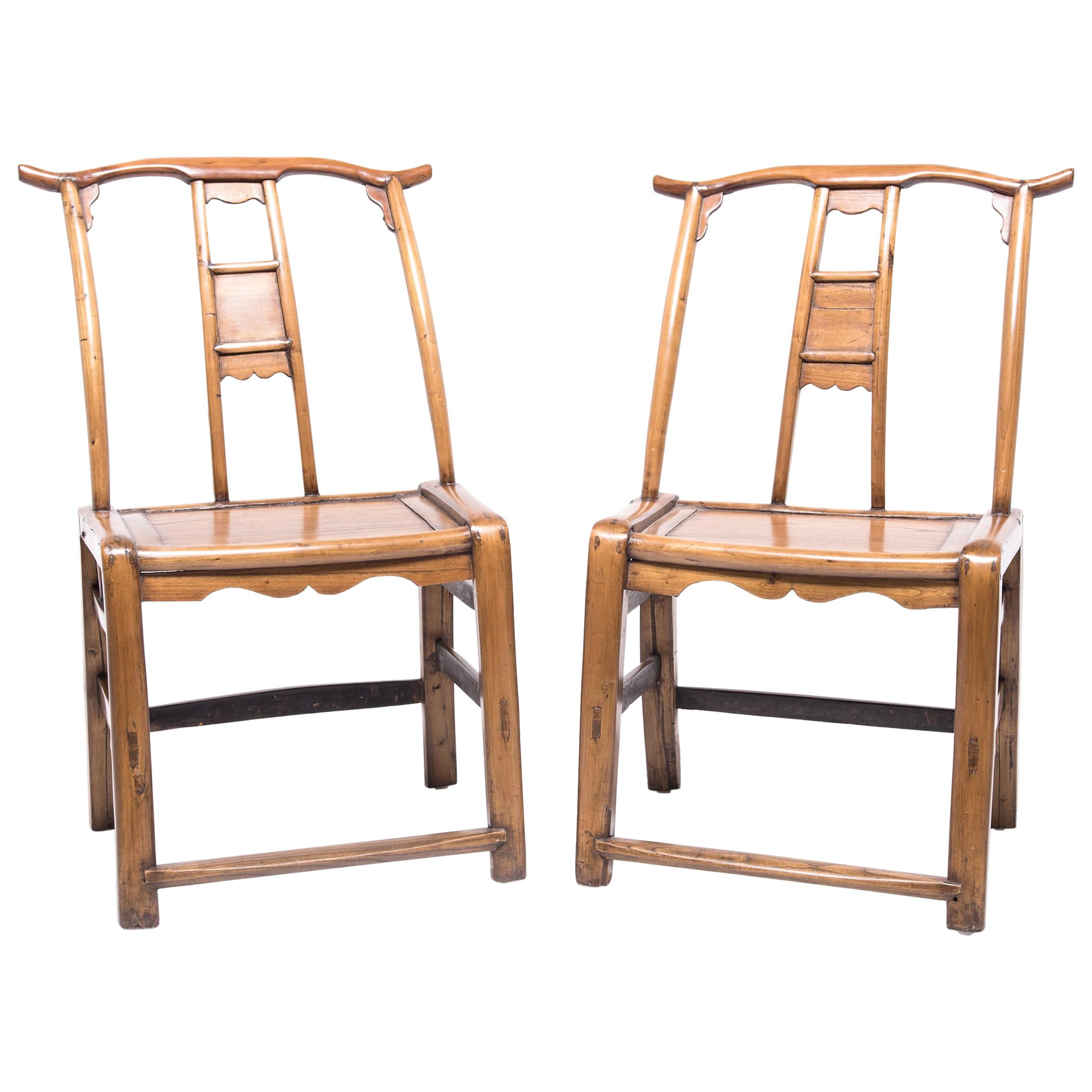 Pair of Chinese Provincial Bentform Chairs, c. 1850