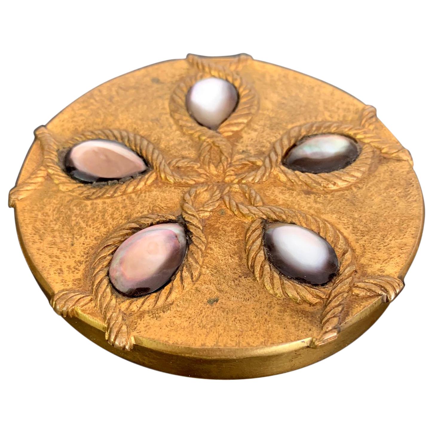 A Bronze Compact Box by French Art Jeweler Line Vautrin For Sale