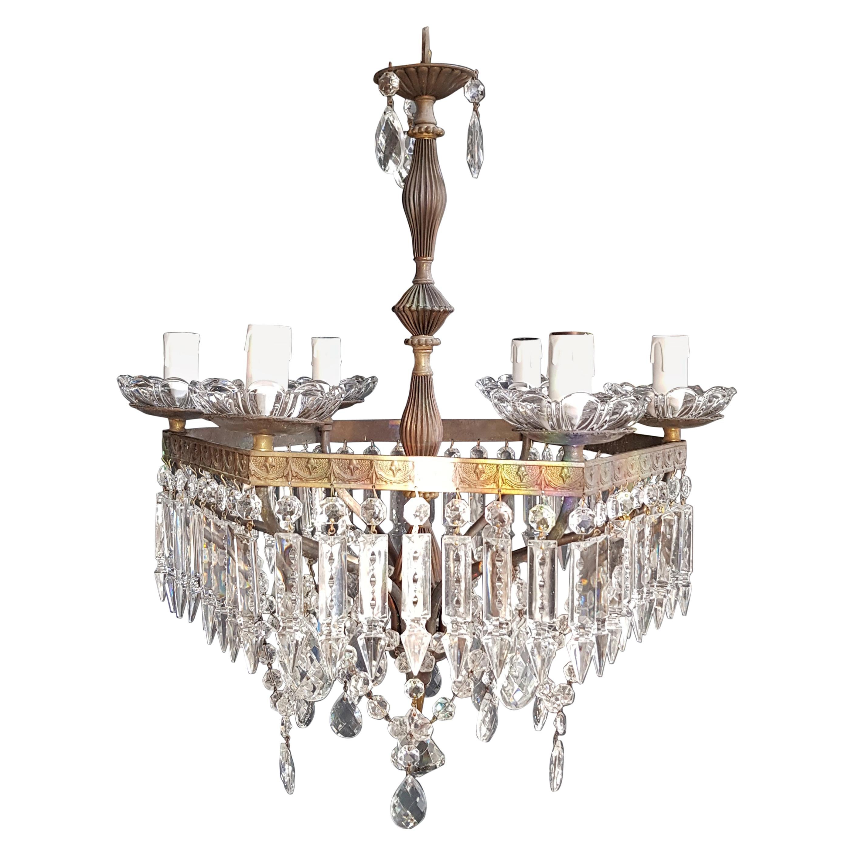 Fine Crystal Chandelier Antique Ceiling Lamp Lustre Pendant Lighting