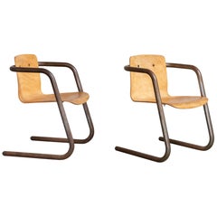 Pair of Studio Produced Bentwood Club Chairs, America, 20th Century