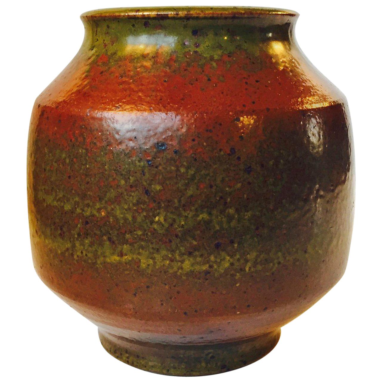 Glazed Stoneware Vase by Female Danish Ceramist Marianne Starck for M. Andersen For Sale