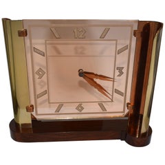 Very Large Art Deco Streamline Modernist 8 Day Mantle Clock, circa 1930