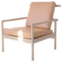 Ten Chair by Sun at, Nude Minimalist / Midcentury Lounge Chair in Wood, Leather