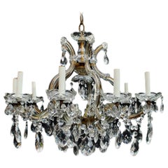 Beautiful 1940s Crystal Chandelier Maria Theresa Style