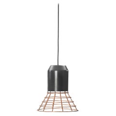 ClassiCon Bell Light Pendant Lamp in Grey Copper Cage by Sebastian Herkner