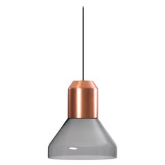 ClassiCon Bell Light Pendant Lamp in Copper and Grey Glass by Sebastian Herkner