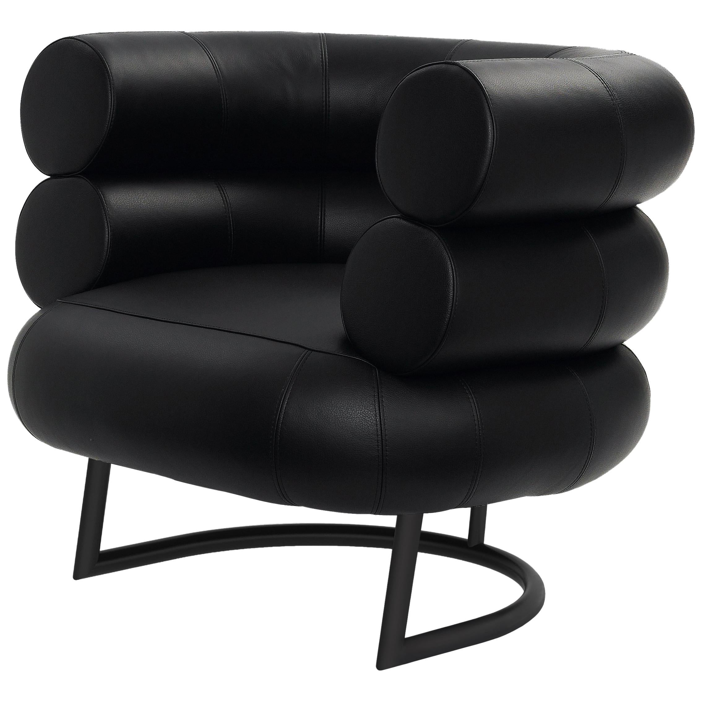 ClassiCon Bibendum Armchair in Black Leather with Black Base by Eileen Gray