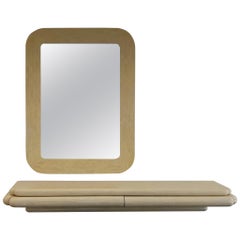 Tessellated Horn Console and Mirror by Enrique Garcel