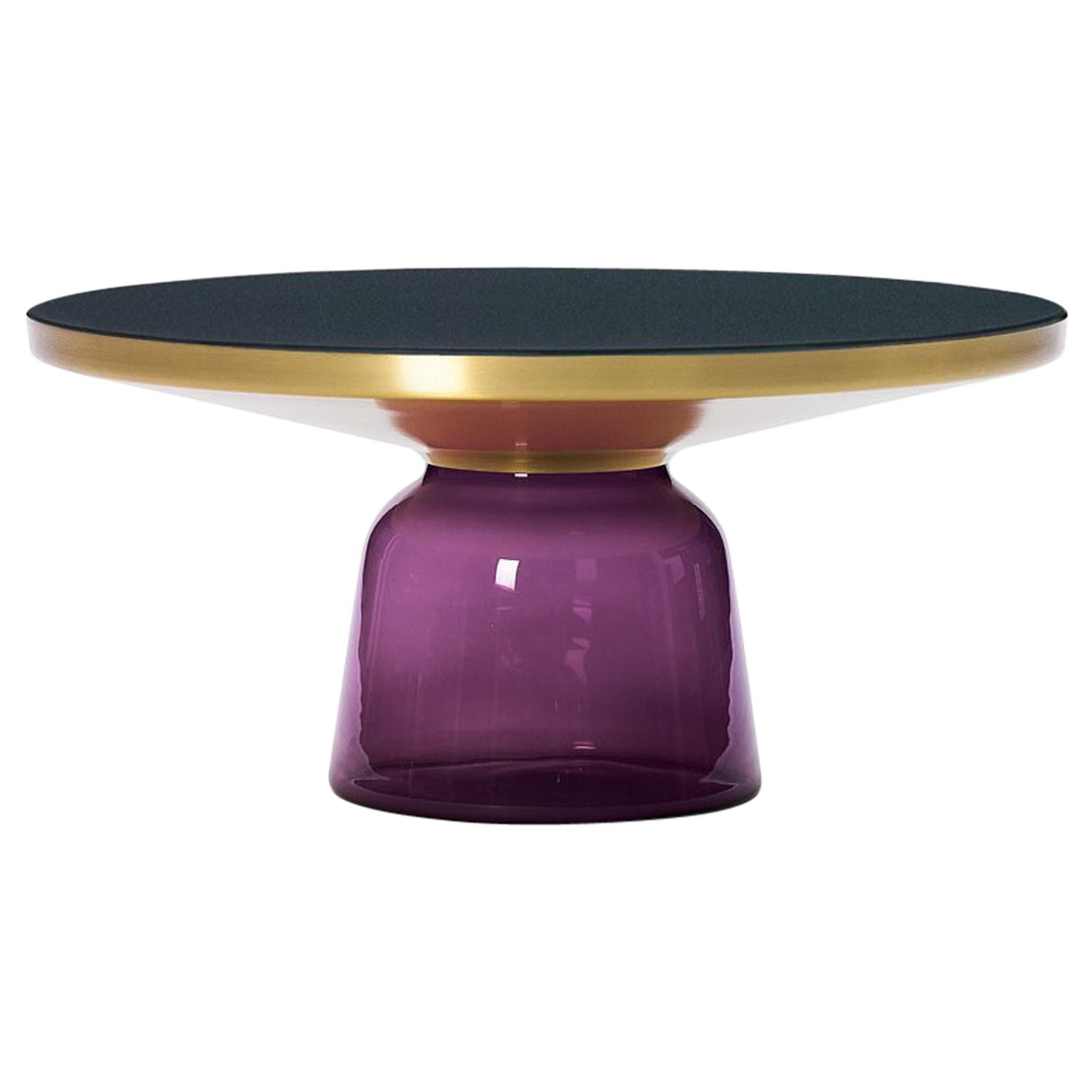 ClassiCon Bell Coffee Table in Brass and Amethyst Violet by Sebastian Herkner For Sale