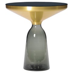 ClassiCon Bell Side Table in Brass and Quartz Grey by Sebastian Herkner