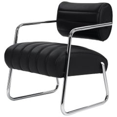 ClassiCon Bonaparte Chair in Black Leather by Eileen Gray