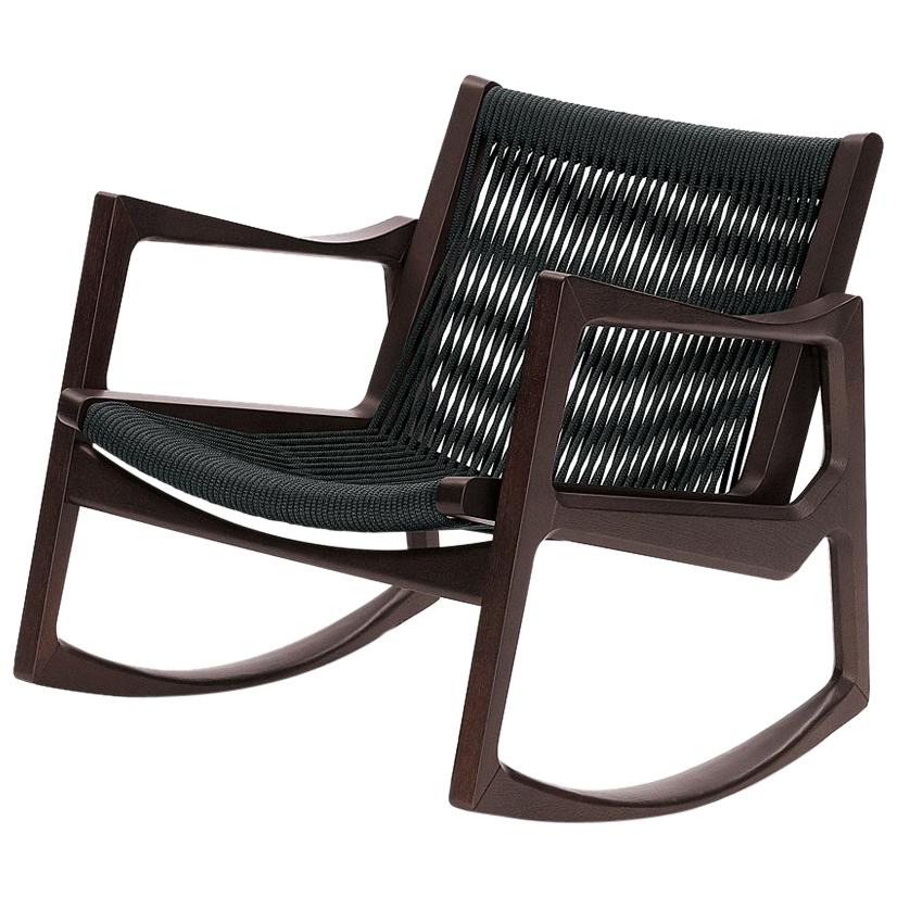 ClassiCon Euvira Rocking Chair in Brown with Black Cord by Jader Almeida