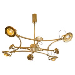 flush mount chandelier brass glass jewel solid want lighting furniture 1stdibs