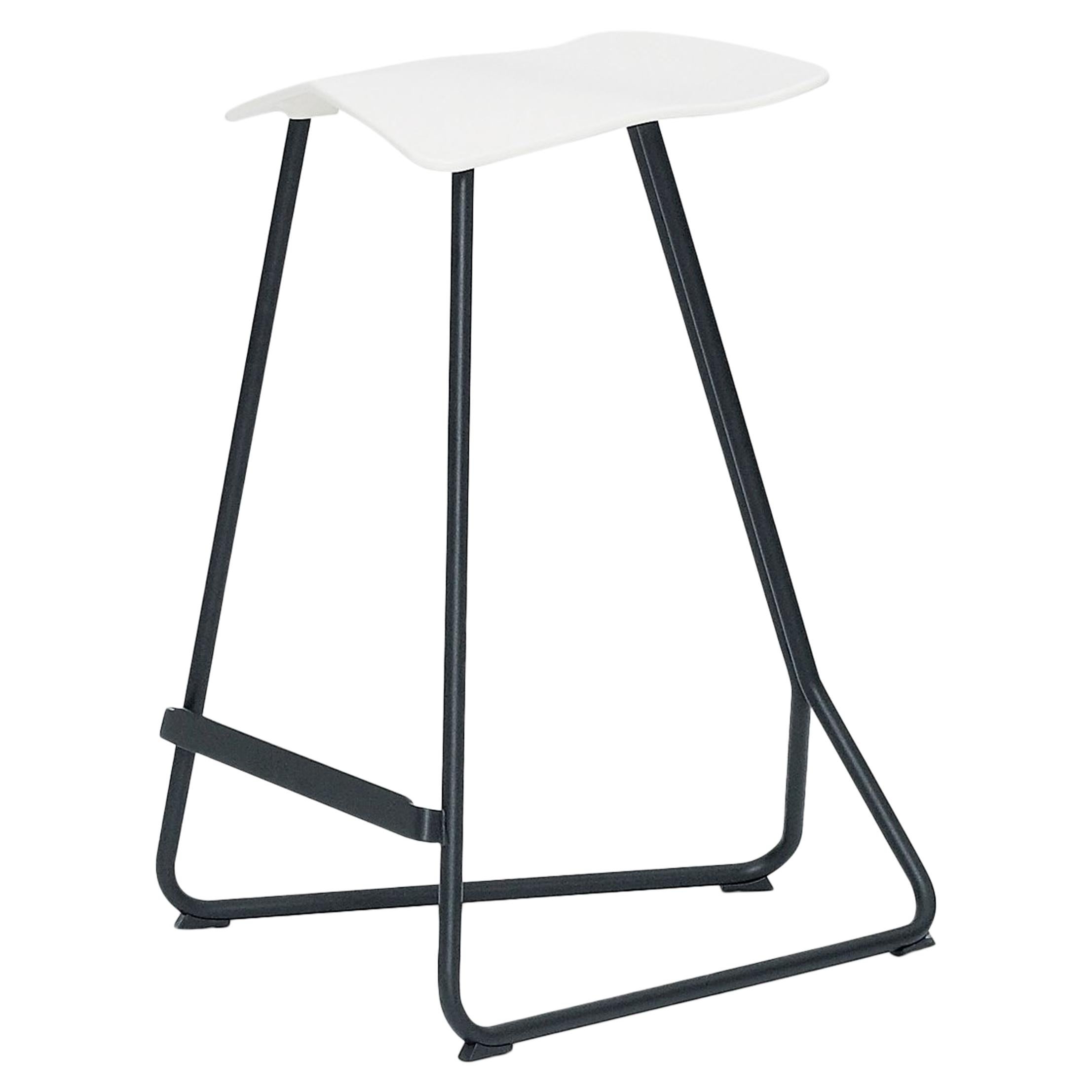 ClassiCon Triton Counter Bar Stool in Cream PU and Black by Clemens Weisshaar