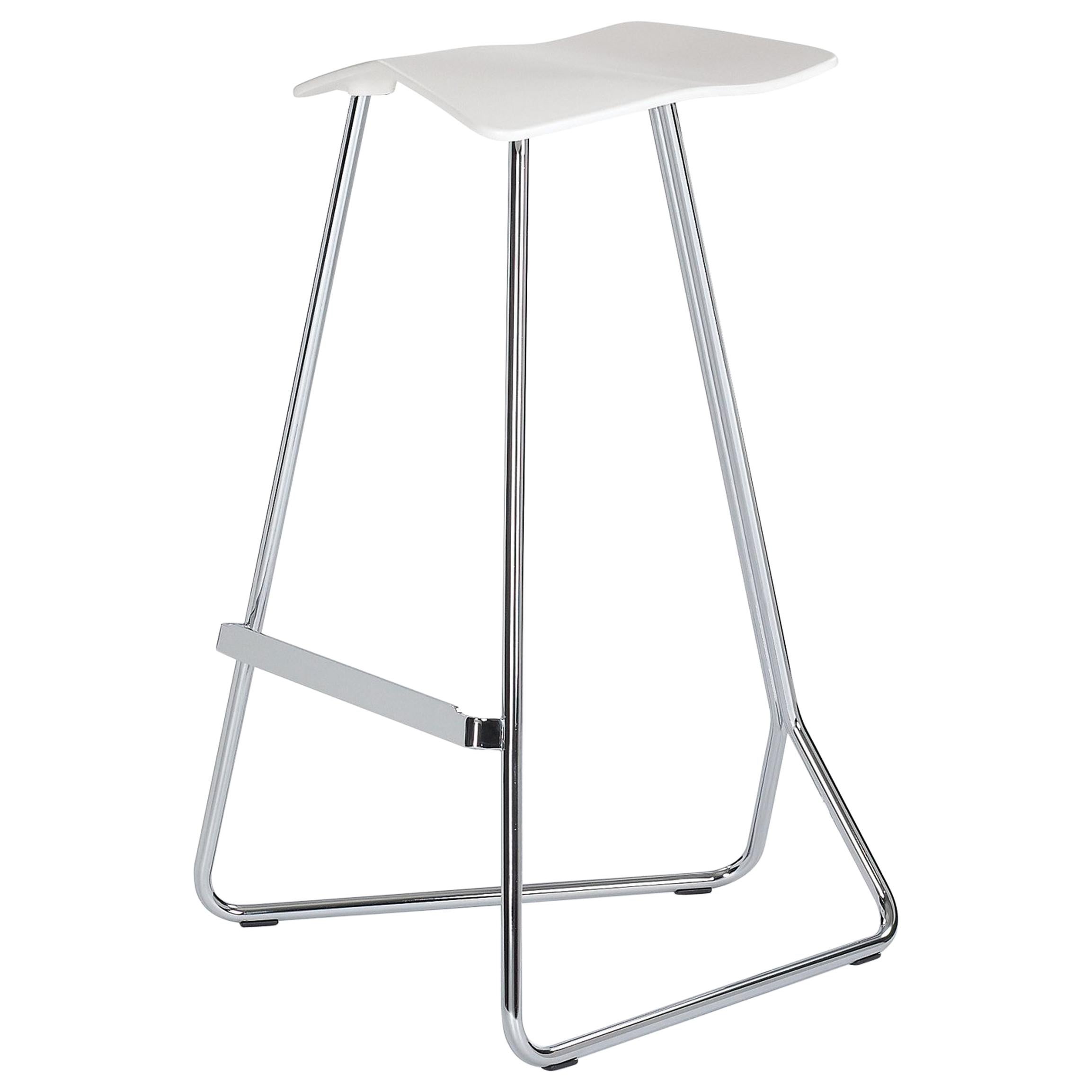 ClassiCon Triton Bar Stool in Cream PU and Chrome by Clemens Weisshaar