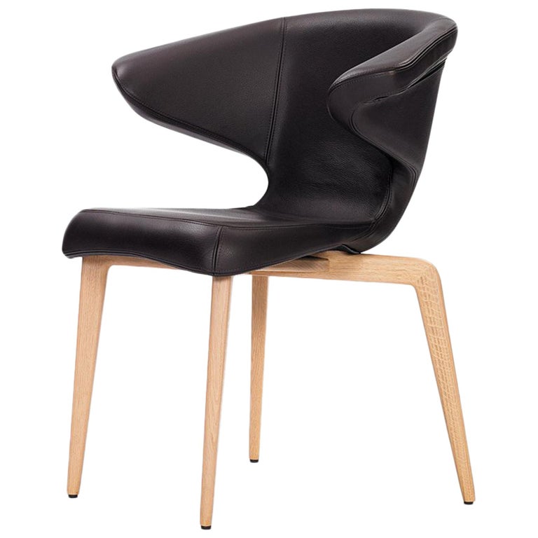 ClassiCon Munich Armchair in Leather with Oak by Sauerbruch Hutton For Sale