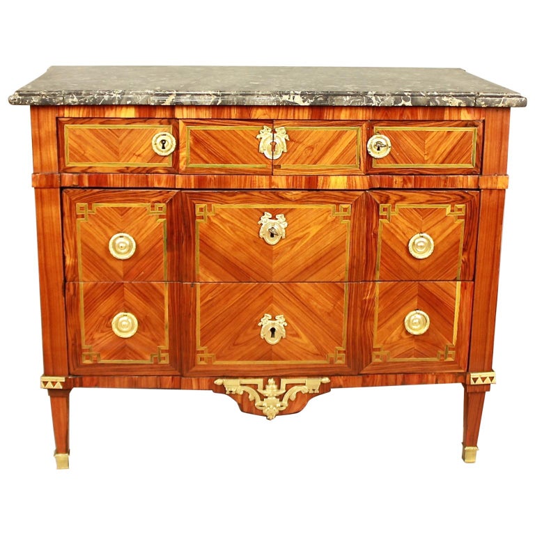 18th Century French Louis XVI Breakfront Commode, circa 1770, stamped ...