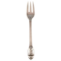 Set of 12 Evald Nielsen Number 6 Cake Forks in All Silver, 1920s