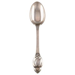 Evald Nielsen Number 6, Dinner Spoon in All Silver, 1920s, 2 Pcs