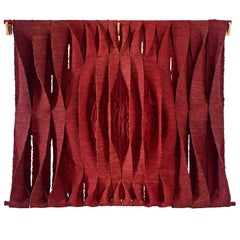 Maria Tapta Large Red Textile Wall Sculpture