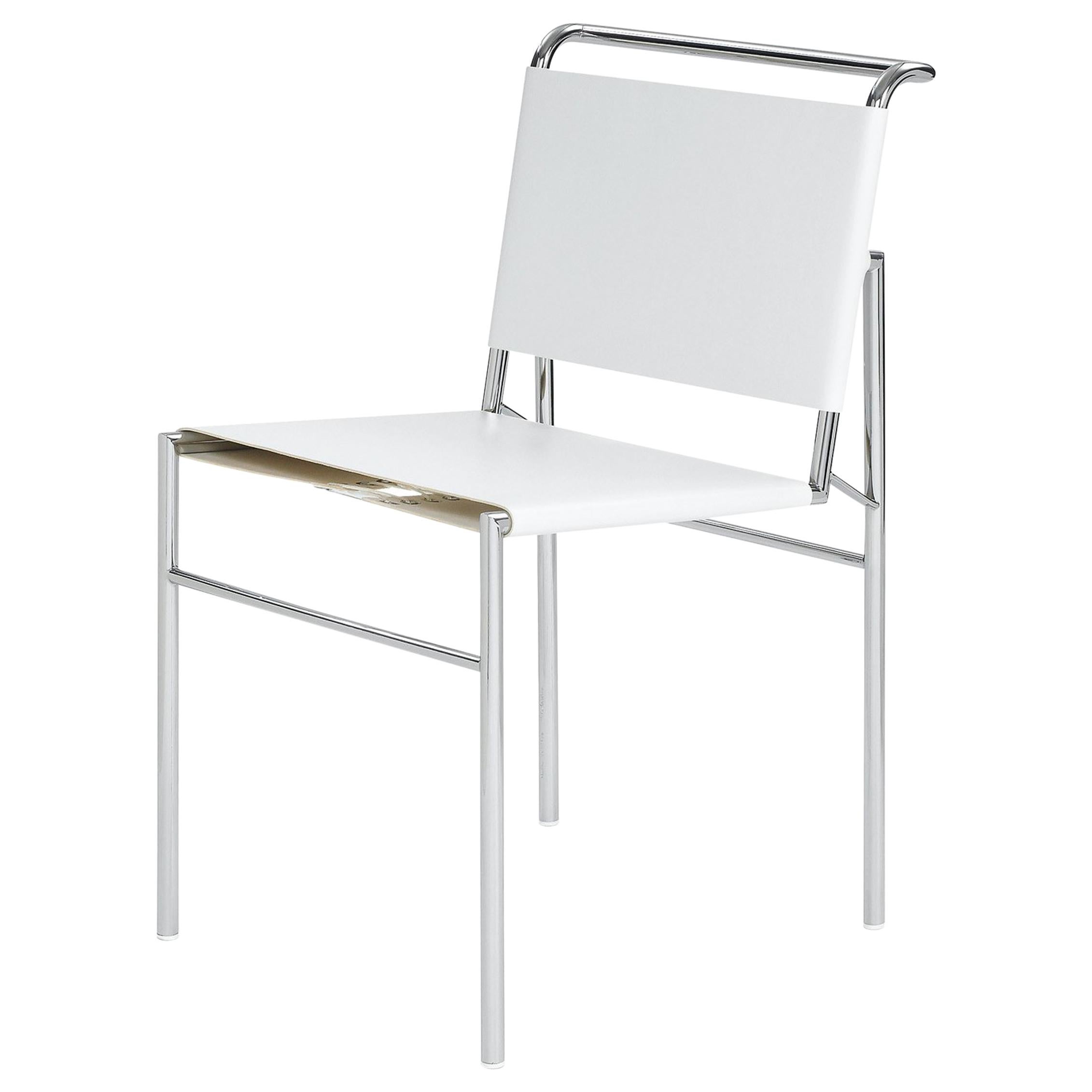 ClassiCon Roquebrune Chair in White with Chrome Legs by Eileen Gray For Sale