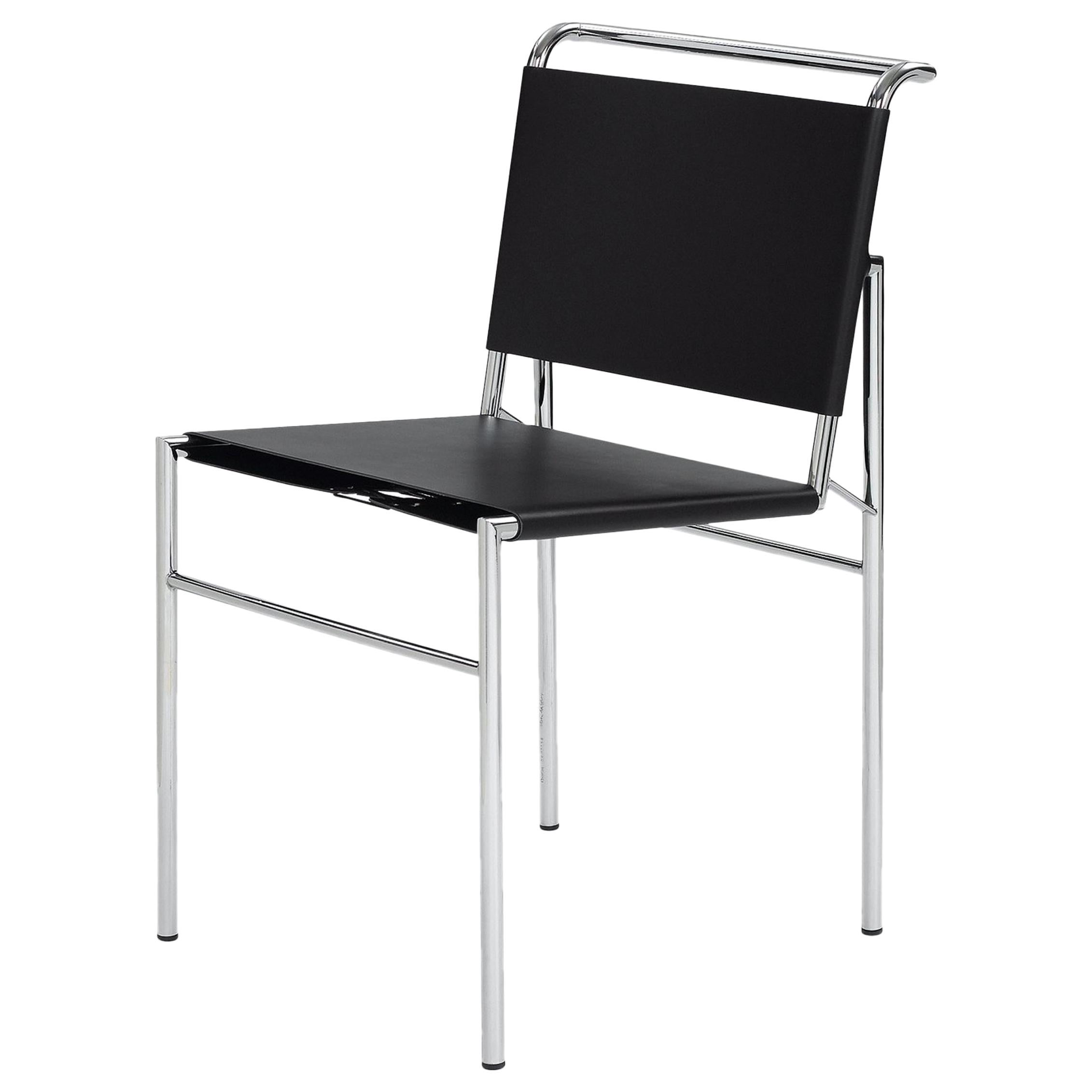 ClassiCon Roquebrune Chair in Black with Chrome Legs by Eileen Gray