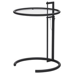 ClassiCon Adjustable Table E 1027 in Black and Crystal by Eileen Gray