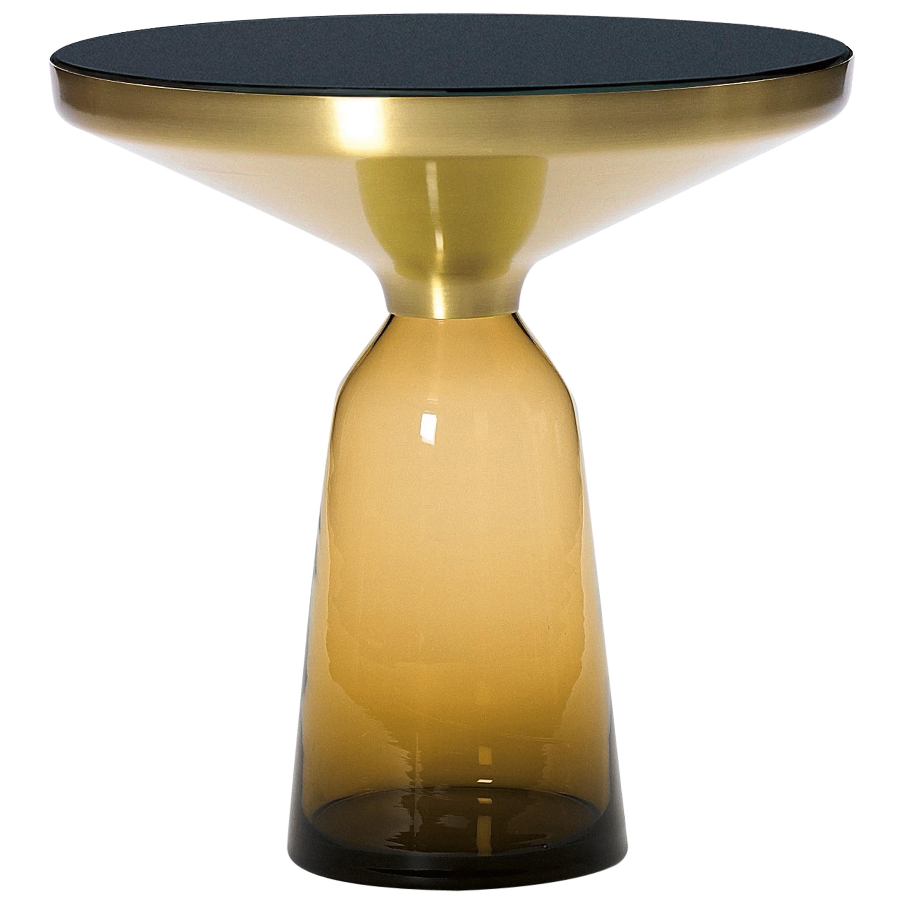 ClassiCon Bell Side Table in Brass and Amber Orange by Sebastian Herkner For Sale