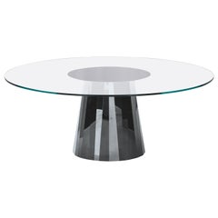 Table ClassiCon Pli noire avec plateau en verre cristal de Victoria Wilmotte