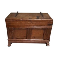 19th Century Dutch Oak Blanket Chest, Children's Bench or Treasure Chest