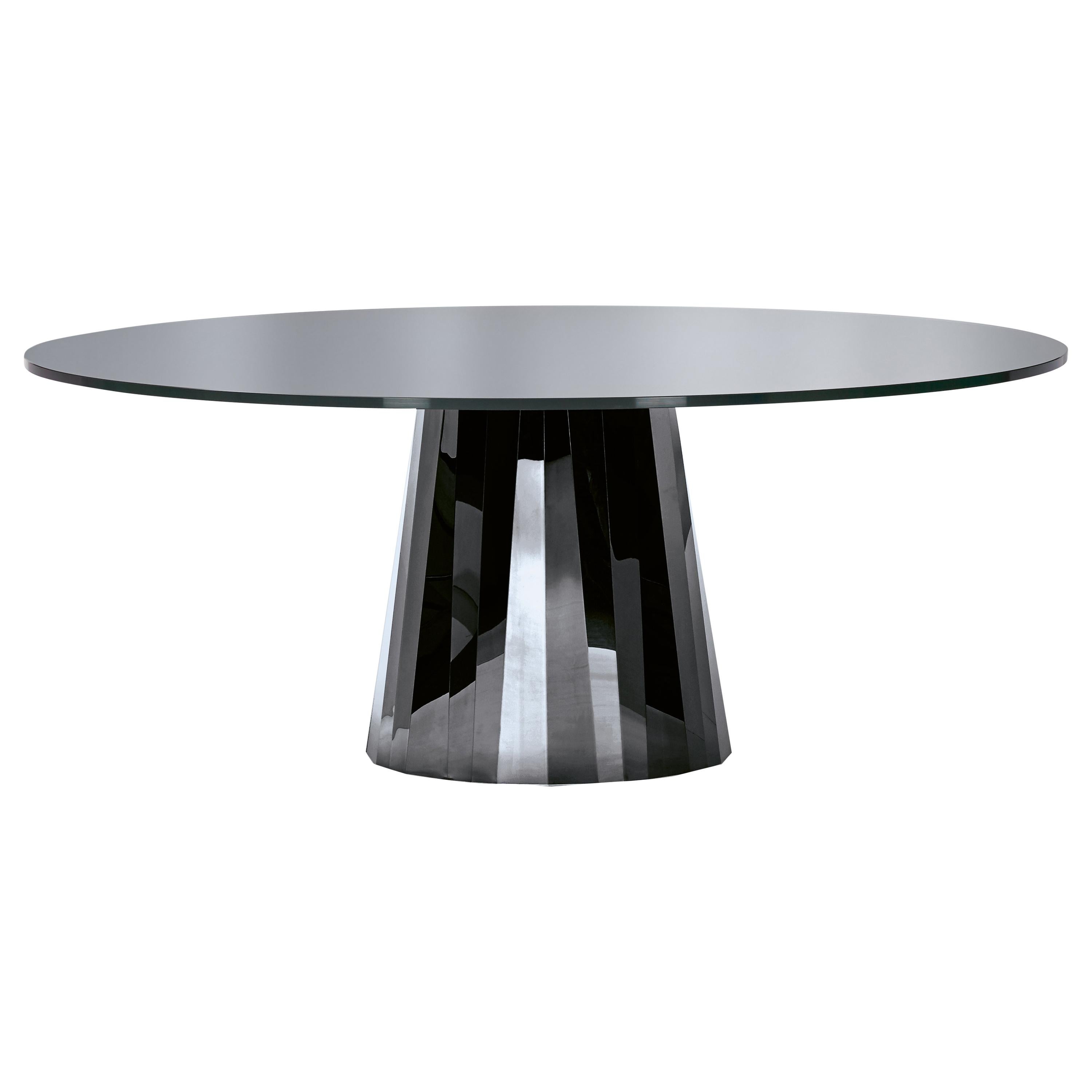 ClassiCon Pli Table in Black with Lacquer Top by Victoria Wilmotte