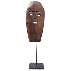 Midcentury Sculpted Wooden Traditional Mask from Timor Island, Indonesia