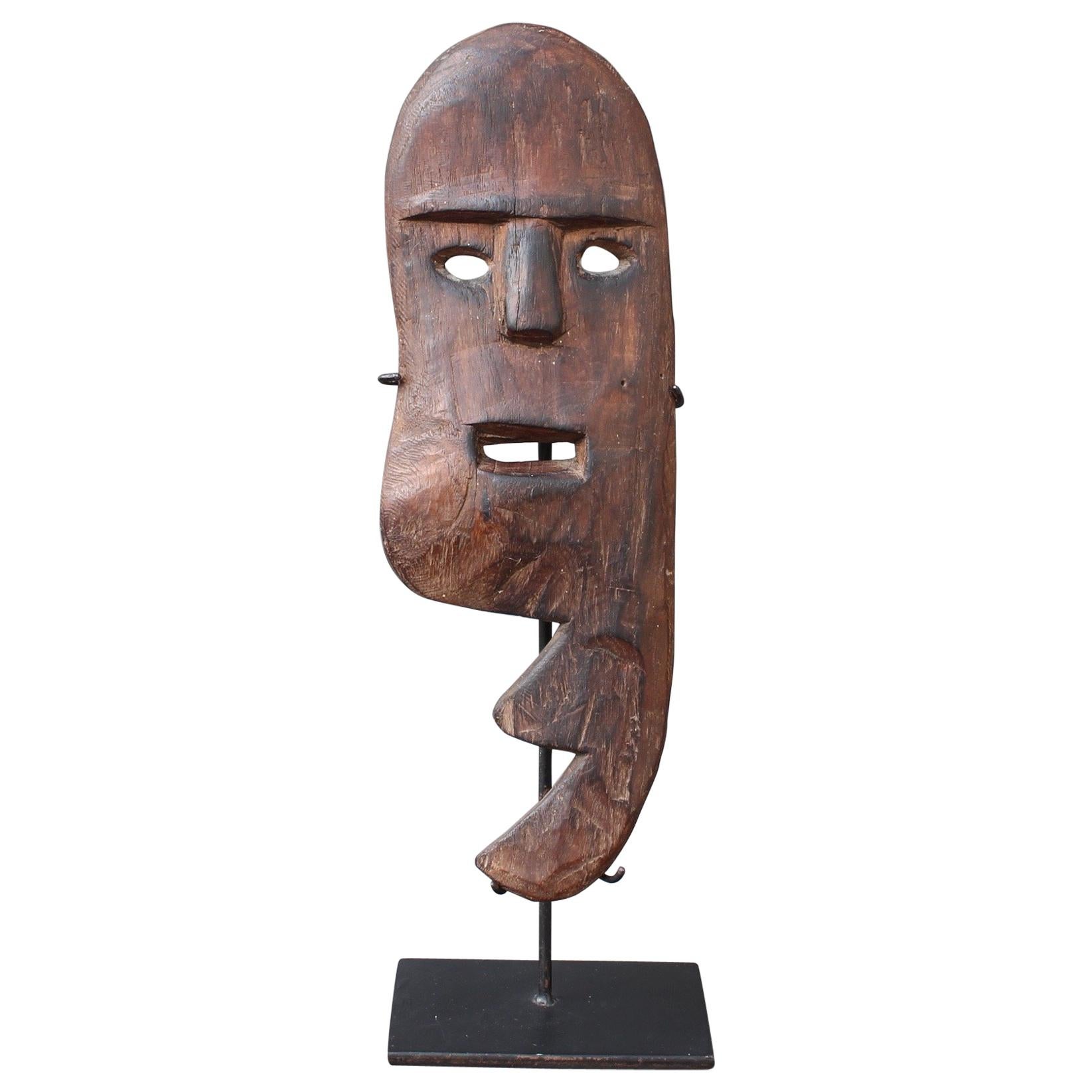 Sculpted Wooden Traditional Mask from Timor, Indonesia, circa 1960s-1970s