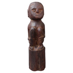 Wooden Sculpture or Carving of Sitting Figure from Sumba Island, Indonesia