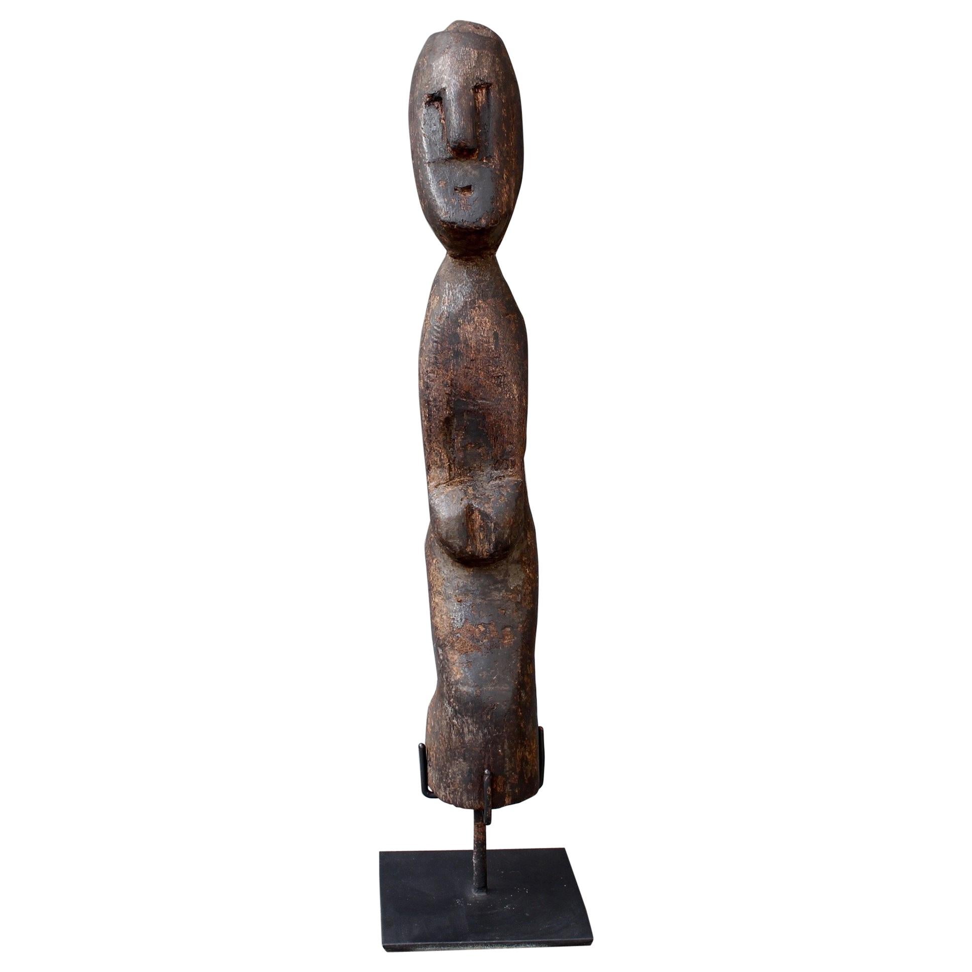 Wooden Carving / Sculpture of Kneeling Wooden Figure from Timor, Indonesia