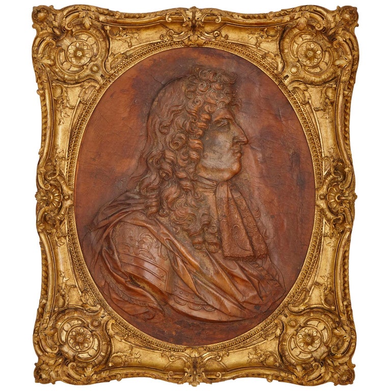 18th Century 'Cuir Bouili' Leather Portrait of Louis XIV For Sale at 1stDibs