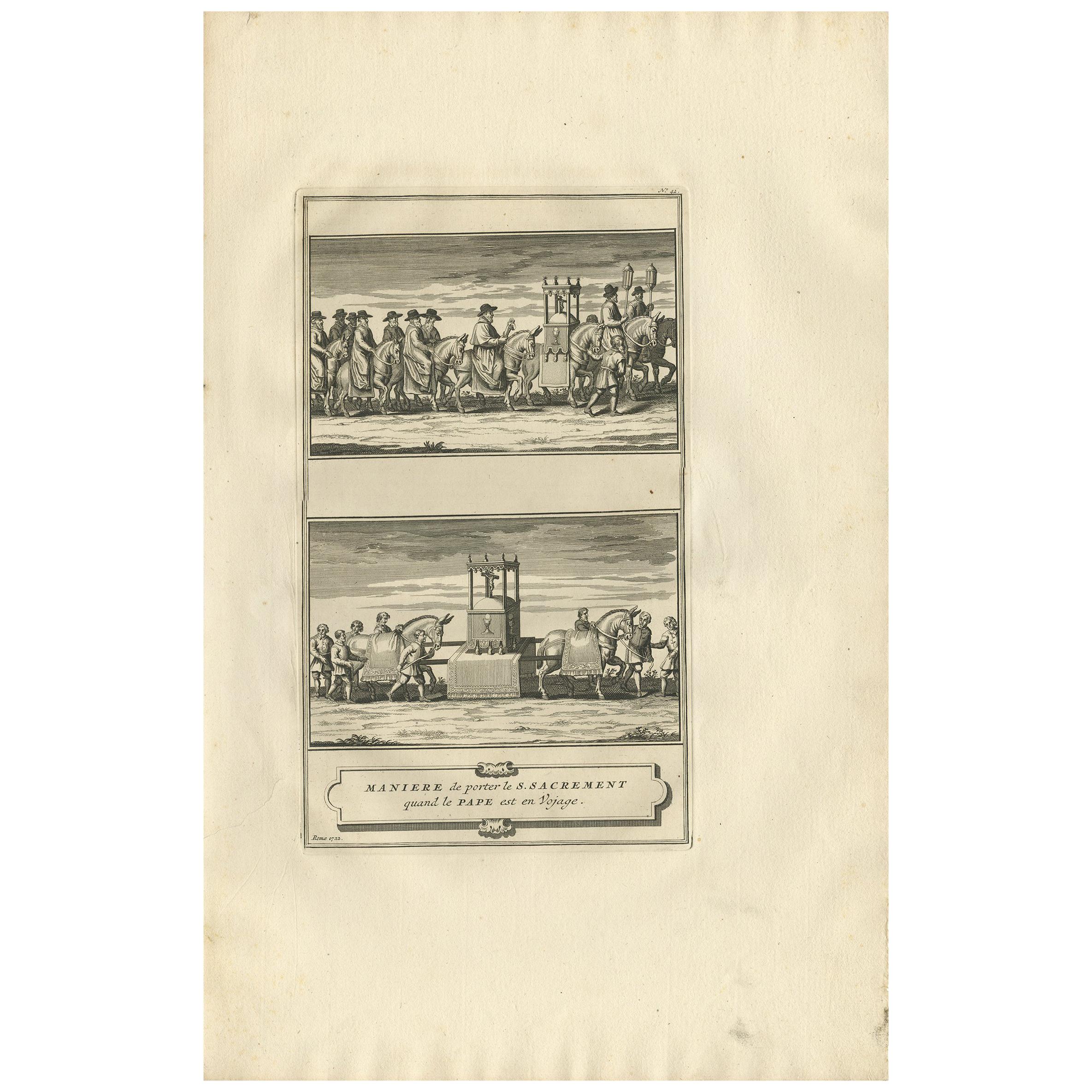 Antique Print of the Holy Sacrament by Picart, circa 1725 For Sale